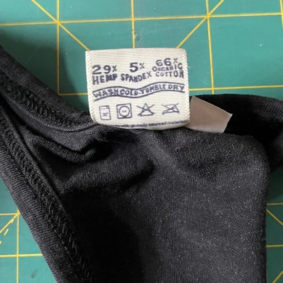 GUC Jungmaven hemp and cotton Racer Bra in Black, size S - Picture 4 of 4